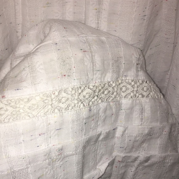 Betsey Johnson Women XL White Speckled Boho Tiered Puff Sleeve Midi Dress - Picture 8 of 8